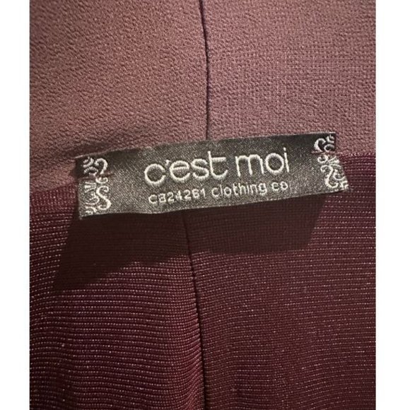 C'est Moi Womens Cowl Neck Cocktail Dress Sleeveless Oversized Size M Brown - Picture 3 of 3